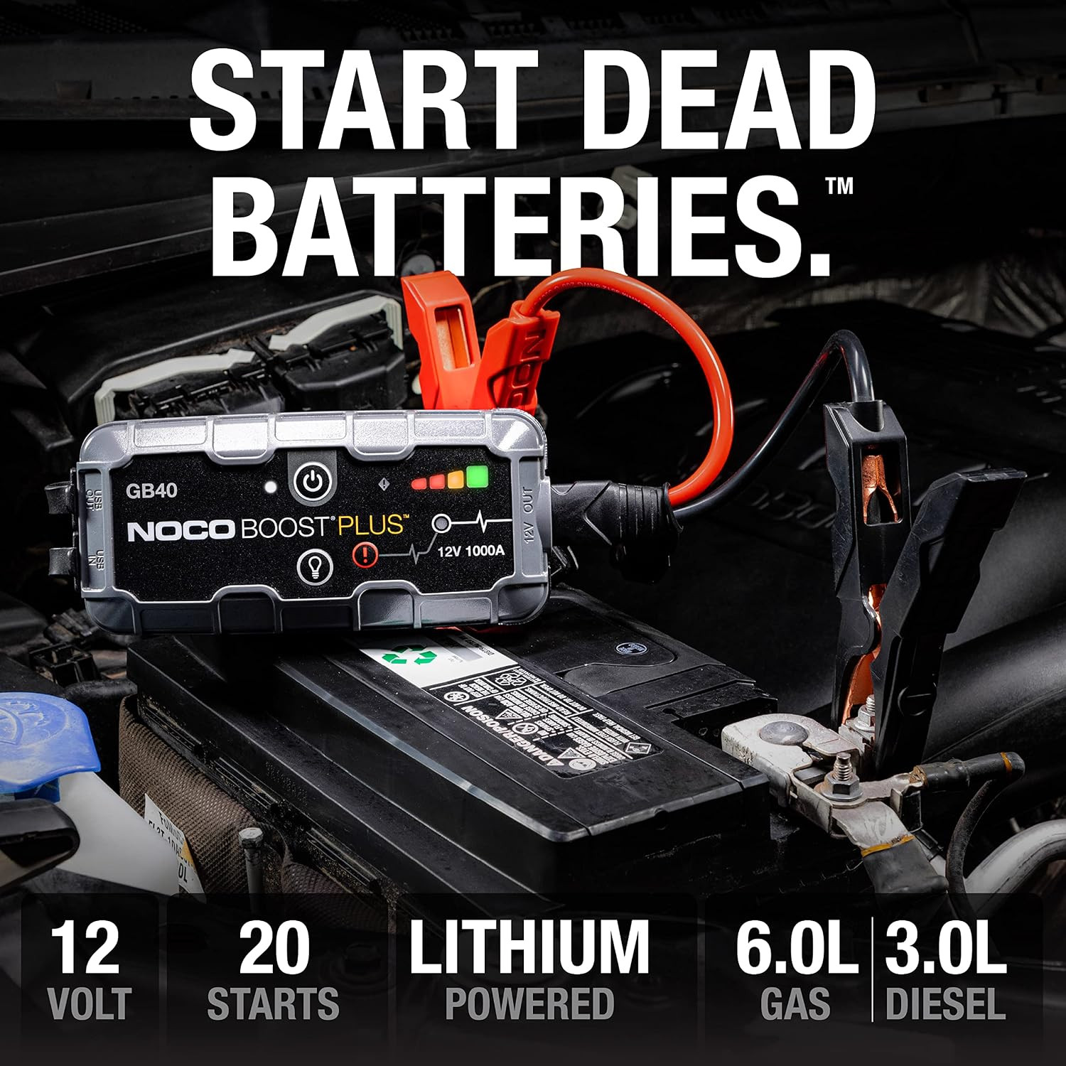 NOCO Boost Plus GB40 1000A – Arrancador de Batería 12V para Auto