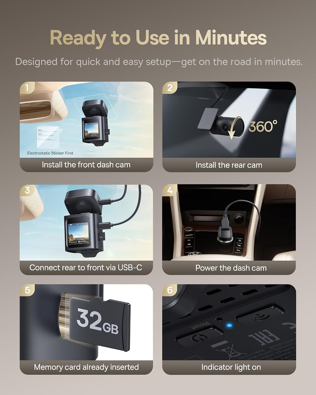 Baseus VD1 Pro - Dashcam 4K + Cámara Trasera 1080P con GPS